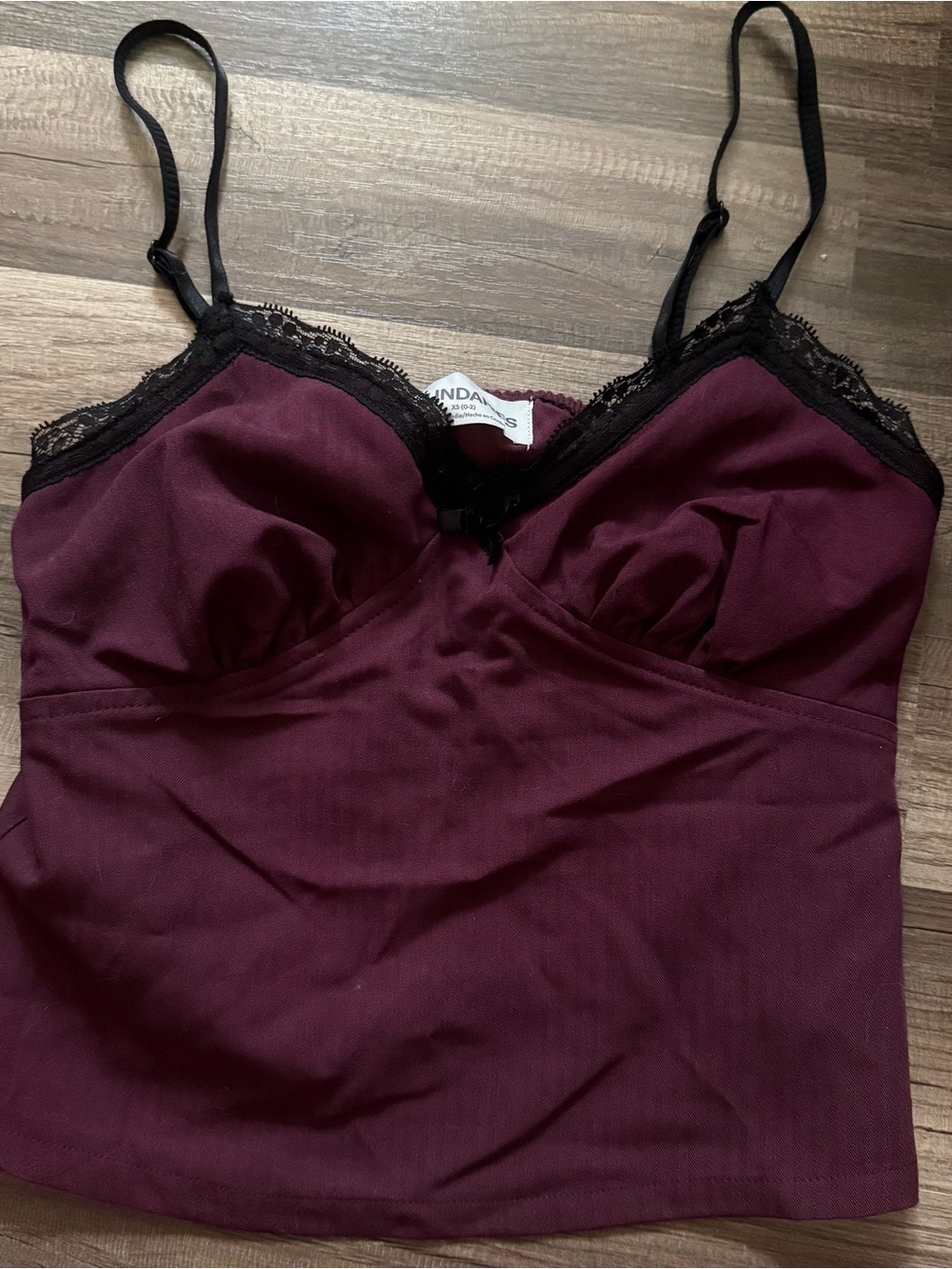 Women's Burgundy Lace-Trim Cami